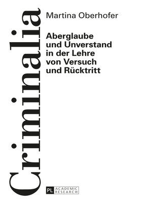 cover image of Aberglaube und Unverstand in der Lehre von Versuch und Ruecktritt